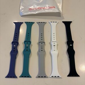 Set of Five Smartwatch Silicone Band Set - Multicolor (38mm,40mm,41mm)